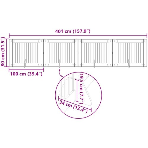  Vrata za pse s postoljem 4 pcs Siva sonoma 100 x 80 cm Slike