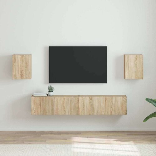 TV stenska omara 2 pcs Sonoma 30 x 31 x 40 cm Konstruiran les, (5000112804) Cene