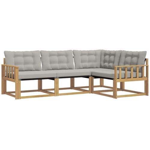 vidaXL Zunanja garnitura za sedenje 4 pcs Bela in svetlo siva, (5000281986) Cene