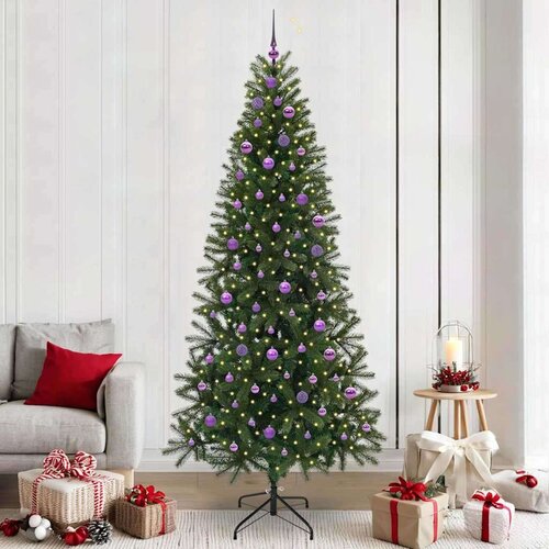 vidaXL Umestno božično drevo med 300 LED Zelena 240 cm PE in PVC Cene
