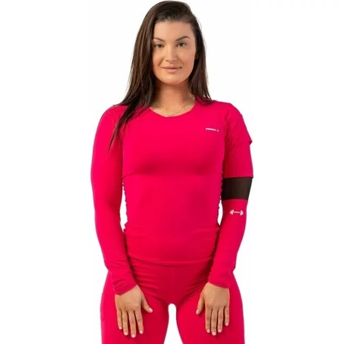 NEBBIA Long Sleeve Smart Pocket Sporty Top Pink S