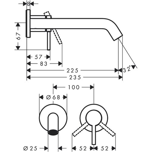 Hansgrohe 73351000 Tecturis S EcoSmart+ podometna armatura za umivalnik Cene