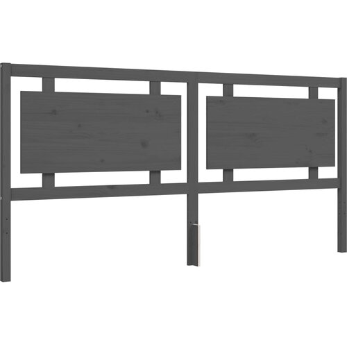  Okvir za krevet s uzglavljem sivi 200 x 200 cm od masivnog drva Slike