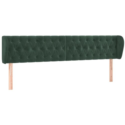 Maison Chic posteljno vzglavje - vzglavna omarica - nočna omarica z ušesi temno zeleno 183x23x78/88 cm žamet, (21708767) Cene
