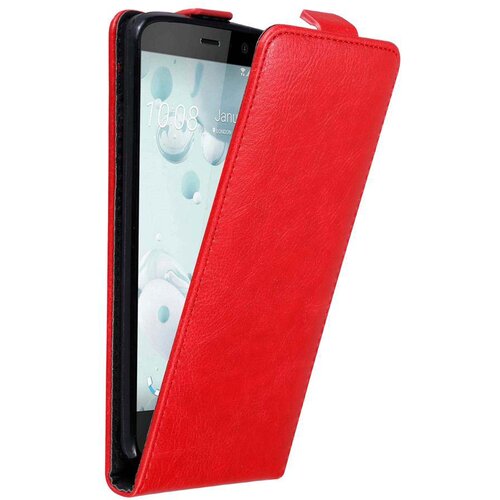 Cadorabo Ohišje, združljivo z HTC U PLAY v rdeče jabolko - Zaščitni ovitek v obliki flipa z magnetnim zapiranjem, (20561749) Cene
