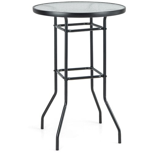 Costway Vrtna miza z vrhom iz kaljenega stekla 68 x 68 x 97 cm, (5000007022) Cene