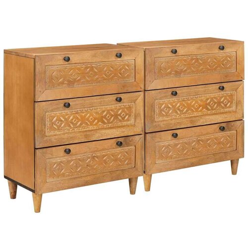 vidaXL Strani šal 2 pcs Rjava 60 x 33 x 75 cm trden mangov les Cene