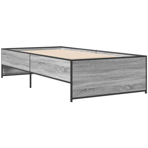 VidaXL Okvir kreveta boja hrasta 90 x 190 cm konstruirano drvo i metal Slike