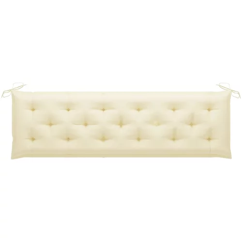 Jastuk za vrtnu klupu krem bijeli 180 x 50 x 7 cm od tkanine