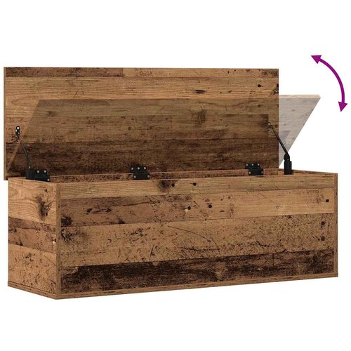  Kutija za spremanje s pohranom Staro drvo 102 x 35 x 35 cm Slike