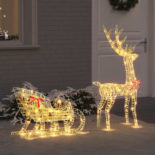  Reindeer vuče saonice Topla bijela 70 x 26 x 129 cm PET Cijene
