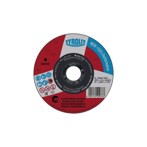 Tyrolit Rezna ploča Basic Inox 41 A60R BFB 125x1x22,23mm Cijene
