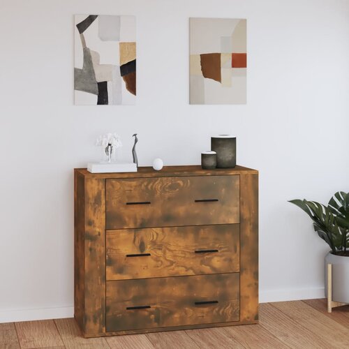  Komoda boja dimljenog hrasta 80x33x70 cm od konstruiranog drva Cijene