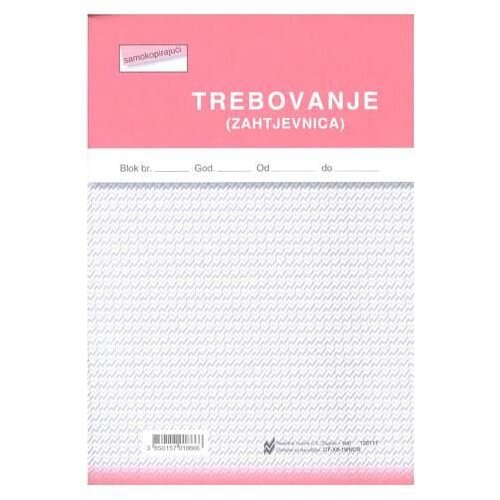 NARODNE NOVINE-UT XII-19/NCR TREBOVANJE (ZAHTJEVNICA); Blok 3 x 50 listova, 14,8 x 21 cm Slike