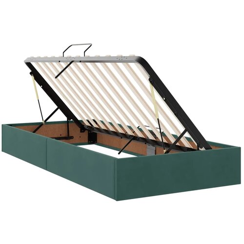  Krevet s od storage Tamnozelena 100 x 200 cm Bar&amp;scaron;un - Tamnozelena 100 x 200 cm Dizajn s rombovima Slike