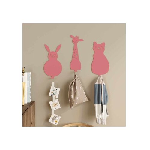 Hanah home Čiviluk Animal Kingdom Pink Slike