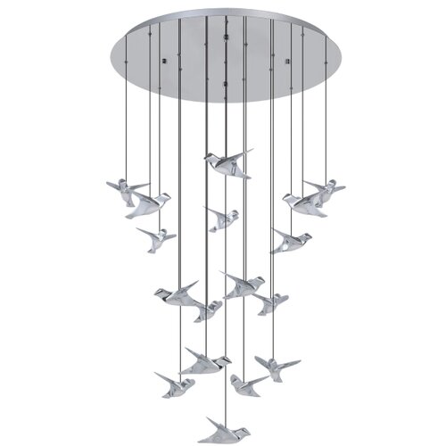 Eglo 390402 - led prigu&amp;scaron;iva luster na sajli paratebueno 17xLED/3W/230V hrom Slike