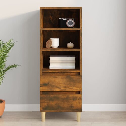 The Living Store Visoka omara Dimljeni hrast 40x36x110 cm inženirski les - Visoka Omarica, (21429971) Slike