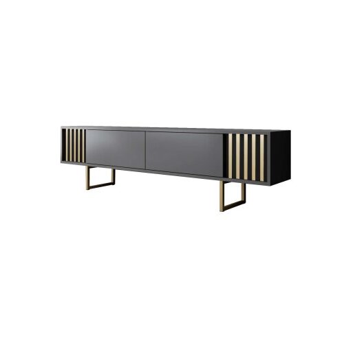 Hanah home TV komoda Gold Line, 180x48x30 cm, antracit-zlatna boja Slike