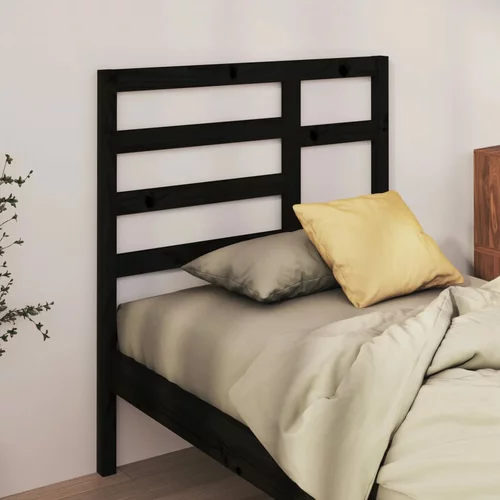  Uzglavlje za krevet crno 106 x 4 x 104 cm od masivne borovine