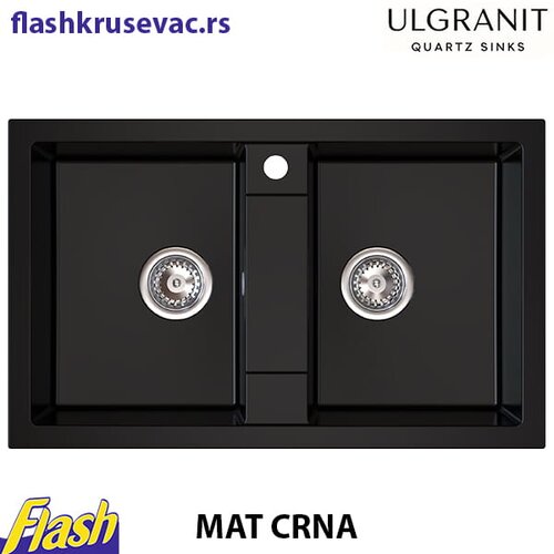  Granitna sudopera kvadratna dupla - Ulgranit ULG780DB - vi&scaron;e boja ⚫️ MAT CRNA Cene