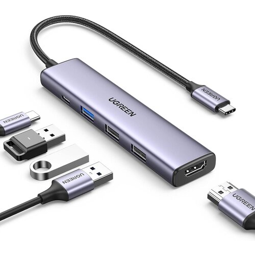 Ugreen 5v1 USB-C 4K HDMI, 100W, 4K@30Hz HDMI Cene