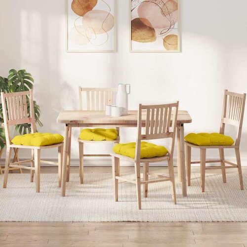 vidaXL Jastučići za sjedenje 4 pcs Svijetlo žuta 40 x 40 x 12 cm Cijene