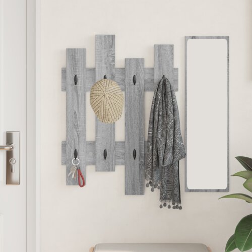 vidaXL Vje&scaron;alica za kapute na zidu 60 x 3 x 82 cm Konstruirano drvo Cijene
