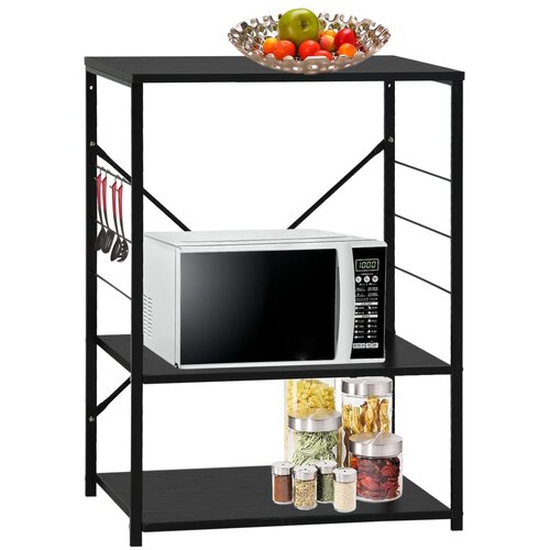 Ormarić za mikrovalnu pećnicu crni 60 x 39,6 x 79,5 cm drveni Cijene