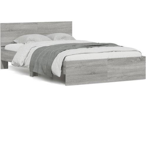 VidaXL Posteljni okvir z vzglavjem siva sonoma 135x190 cm, (20952584) Slike