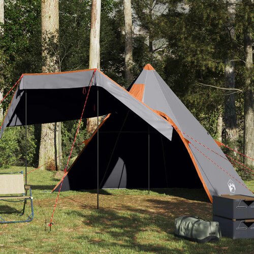 vidaXL Šotor za kampiranje tipi za 5 oseb siv vodoodporen Cene
