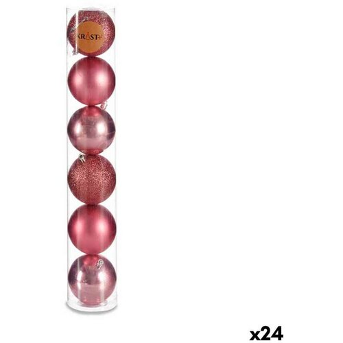  Set božićnih kuglica Roza Plastika 8 x 9 x 8 cm (24 kom.) Cijene