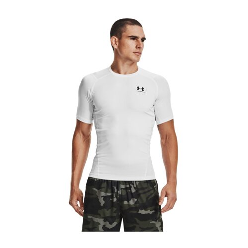 Under Armour UA HeatGear SS Compression Shirt, White/Black - M, (20489681) Cene