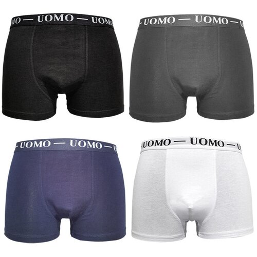 Uomo 4-PACK enobarvne moške boksarice Cene