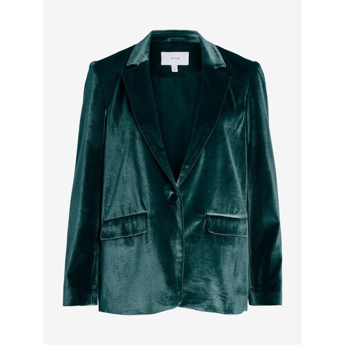 Vila Dark green women&amp;#039;s velvet jacket Vicam - Women Slike