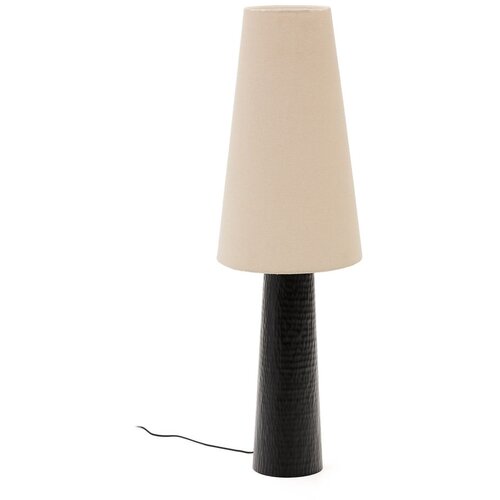 Kave Home Crna/krem stojeća svjetiljka s tekstilnim sjenilom (visina 129 cm) Senni &amp;ndash; Slike