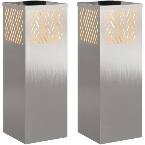  Solarna LED svjetlost za stazu 2 pcs Srebrno Nehrđajući čelik Slike