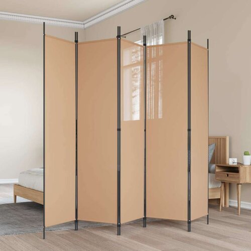  5-Panelni Pregrađivač Bež 250 x 200 cm Tkanina - Bež 250 x 200 cm Slike