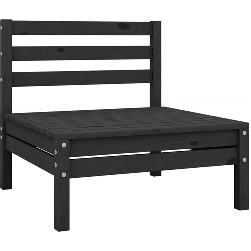  Srednja vrtna sofa crna od masivne borovine Cijene