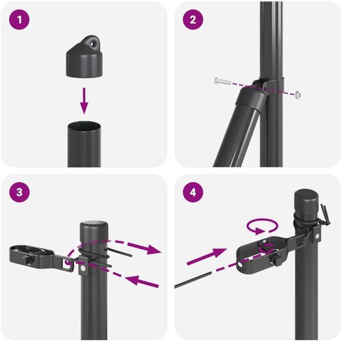  Ograde Stupovi 26 kom Siva &amp;Oslash;32 mm 200 cm Galvanzirani Čelik Slike