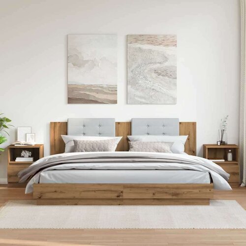 VidaXL Noćni ormarići 2 kom Artisan hrast 40x40x50 cm izrađeno drvo Slike