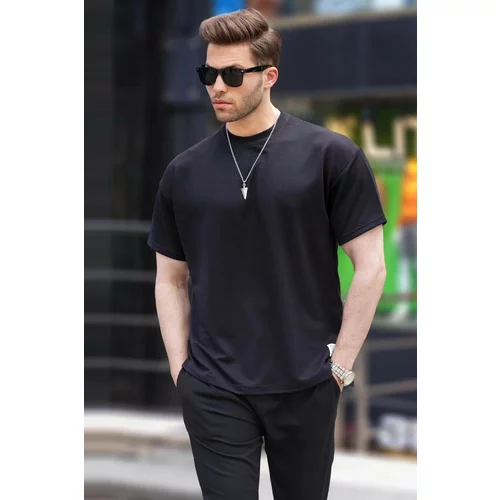 Madmext Men's Black Oversize Basic T-Shirt 6127