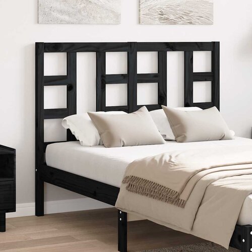  Uzglavlje za krevet crno 126 x 4 x 100 cm od masivne borovine Cijene