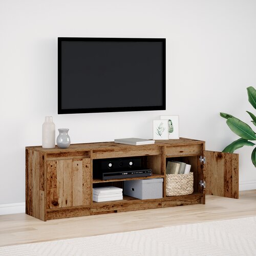 VidaXL TV komoda s LED starim drvom 139.5x34x50 cm od inženjerskog drva Slike