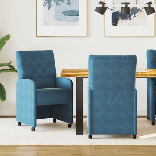vidaXL Trpezarijske stolice 2 pcs Plava 58 x 67 x 97 cm Baršun Cene