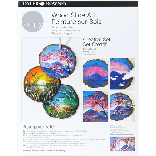 DALER ROWNEY Simply Art ustvarjalni set Wood Slice 8 x 12 ml