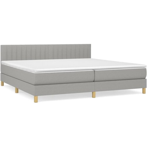 Maison Chic Box spring postelja - Vzmetna postelja z vzmetnico svetlo siva 200x200 cm blago SL254, (21910261) Cene