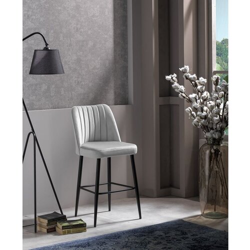 Hanah home Vento - Cream CreamBlack Bar Stool Set (2 Pieces) Cene