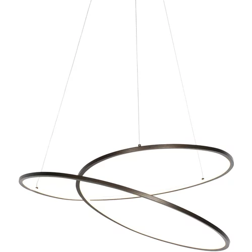 QAZQA Dizajnerska viseča svetilka bronasta 72 cm z LED 3-stopenjsko zatemnitvijo - Rowan