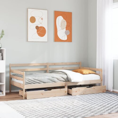 vidaXL dnevna postelja s predali bela 80x200 cm trdna borovina Cene
